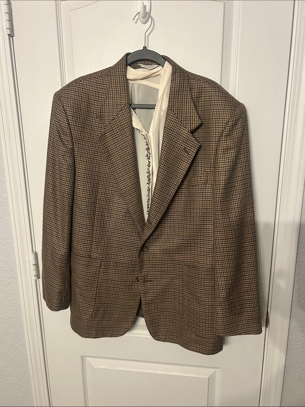 Vintage Men's Brown Houndstooth Sport Coat
